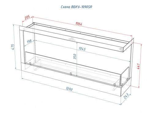 Встроенный биокамин Lux Fire Угловой 1090 S (правый угол) Lux fire